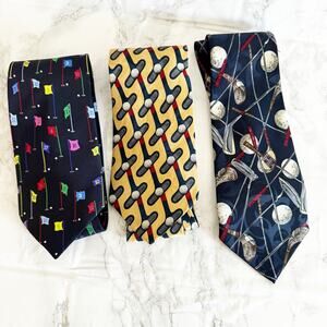 Golf Novelty Printed Silk Neck Ties